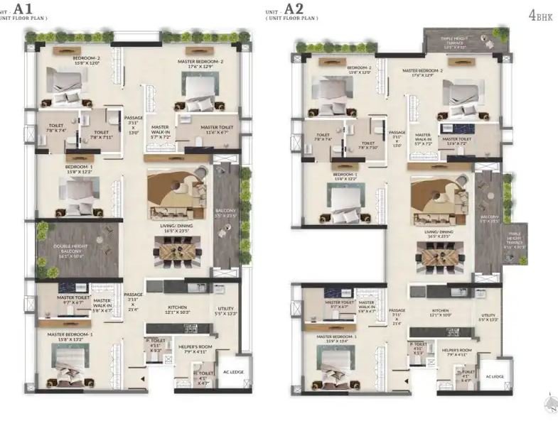 Primarc Aahana 5 BHK Duplex Floor Plan Map
